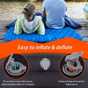 Matras Tidur Tiup TPU Ultralight untuk Hiking Outdoor dengan Pompa Inflator Eksternal, Matras Camping Ringan Bentuk Tulang - Product Image 3