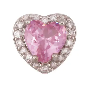 Cuentas de Corazón con Piedras de Nacimiento, Granate, <span class=keywords><strong>Aqua</strong></span>, Lila, Verde Oliva, Púrpura, Componentes de Pulseras de Latón con Baño de Oro de 18K, Accesorios y Suministros S77 - Product Image 6