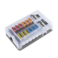 Boîtier de fusibles SEUO 12 voies 12-24V pour voiture, bateau, avec couvercle en plastique pour tableau de commande électrique, camping-car, VR