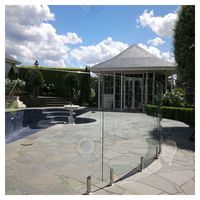 Balustrade en verre Prima moderne et minimaliste avec fixation par collier, anti-corrosion, polie, pour balcon de villa et escaliers intérieurs