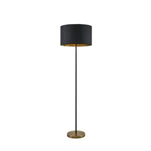 Lampe de sol moderne en métal avec abat-jour en tissu noir, lumière LED pour salon, chambre, bureau, décoration de la maison, base en laiton E26 Soc - Product Image 4