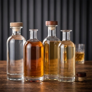 Bouteille en <span class=keywords><strong>verre</strong></span> Oslo <span class=keywords><strong>50cl</strong></span> 70cl 75cl pour spiritueux, liqueurs, avec bouchon en liège doré ou argenté, couleur noire mate pulvérisée, en stock, emballage en vrac - Product Image 5