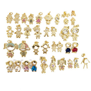 CZ7290 Nuovi Piccoli Ciondoli Charm in Oro con Micro Pavé di Zirconi per Bambini e Bambine, Forniture per Creazione di Gioielli - Product Image 1