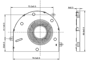 YiJie DBU80060S 5V 노트북 CPU 팬 80x70x6mm 4400RPM 5.9CFM 노트북 냉각 팬 - Product Image 3