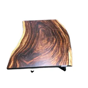 Straight Edge Solid Natural African Rosewood Bubinga Wood Dining Table Top For Sale
