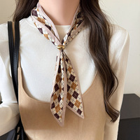 Collier en tissu à pois, design simple et tendance, chaîne en bambou, bijoux décontractés et élégants personnalisés avec perles pour femme