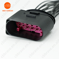 Kit automobile pour phares : Faisceau de câblage avec connecteur adaptateur 14 broches à isolation PVC et cœur en cuivre gris personnalisé, avec fiche de raccordement à double extrémité