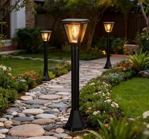 Luces Solares para Caminos de Jardín, Césped y Exteriores, Impermeables IP66, Lámpara de Pared LED con Energía <span class=keywords><strong>Solar</strong></span>, 150lm/W, 3W COB - Product Image 1