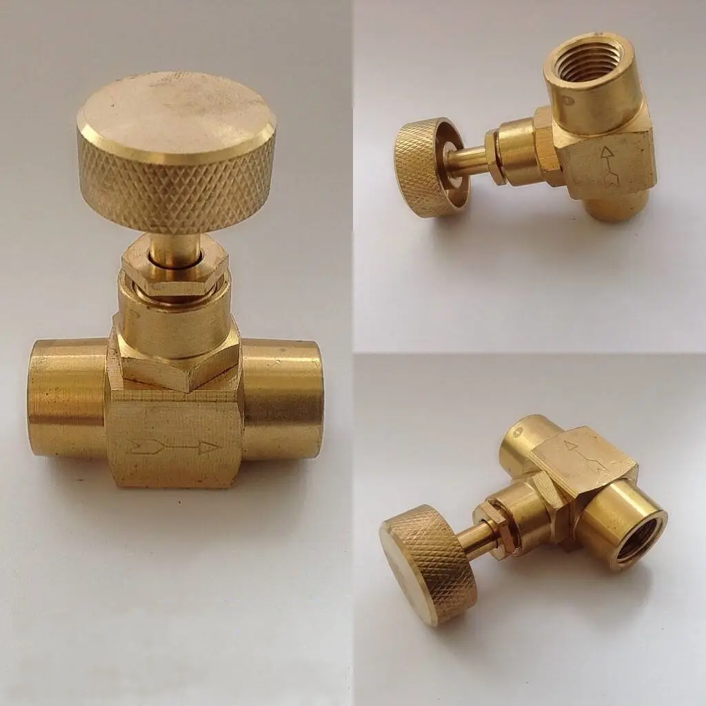 1/8 1/4 3/8 1/2 inch high pressure NPT BSPP gauge needle valve with 1/2 adapter