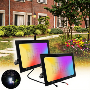 Reflector LED de Control remoto inteligente con aplicación, 20W-100W, resistente al agua, IP66, RGBCW, cuerpo de aluminio de Color para jardín, fuente de alimentación de CA - Product Image 5
