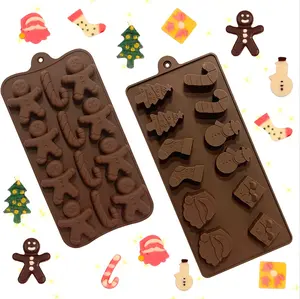 Leadone Wholesalefood Grade Silicone Christmas Chocolate Candy Moulds Cake Baking Molds