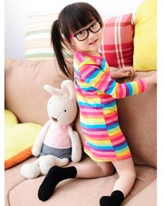 ชุดเดรสลำลองแขนยาวลายทางสีแดงสำหรับเด็กผู้หญิง ขายส่งออนไลน์จากโรงงานจีน - Product Image 5