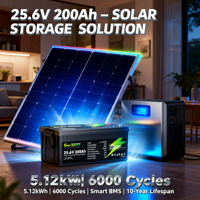 Baterai LiFePO4 25.6V 24V 200Ah Deep Cycle untuk Solar, Marine, dan RV