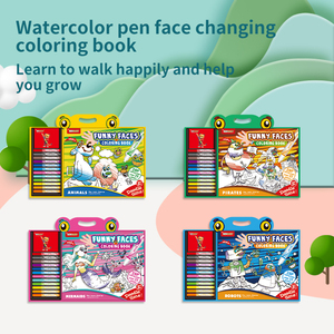 Keybaby Sirènes Créatives 28 Pages Funny Faces Sticker et Livres de <span class=keywords><strong>Coloriage</strong></span> pour Enfants - Product Image 2