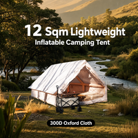 Tente de camping gonflable de 12 m², en Oxford 300D, double couche, imperméable, pour 8 à 12 personnes, installation instantanée, colonne d'air en PVC pour le camping en plein air
