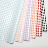 Papier d'emballage floral nacré à carreaux carrés pour bouquets, matériel d'emballage DIY pour cadeaux et arrangements floraux, fait main, 20 feuilles/paquet