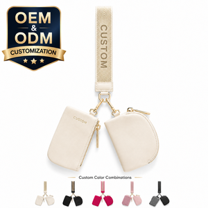 Monedero de nailon duradero con logo personalizado, doble compartimento, para mujer, mini cartera de muñeca, llavero, bolsa de viaje, OEM ODM, muestra rápida, venta al por mayor en EE. UU. - Product Image 1