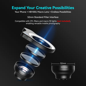 Objectif ultra <span class=keywords><strong>macro</strong></span> 50-110 mm amélioré 2025 pour iPhone et Android, objectif d'appareil photo de téléphone avec clip pour ongles, cils, tatouage - Product Image 6