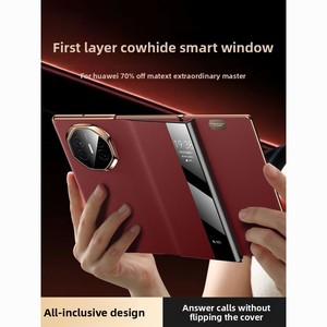 Étui de téléphone pliable à trois volets pour Huawei, avec fermeture magnétique, protection à double charnière, ultra-fin, en cuir. - Product Image 4