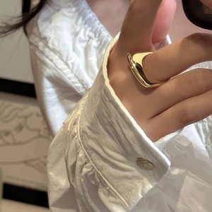 S925 Sterling Silver Square Texture Ring Style Coréen À La Mode Simple Rétro Design Incrusté Anneau-Vente En Gros - Product Image 3