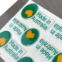 Etiqueta de Origen Personalizada para Marca de Producto, Hecho en Australia, Adhesivos con Mapa de País en Forma de Domo, Adhesivo de PU