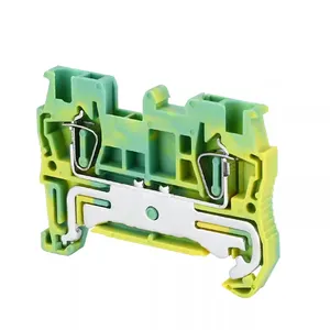 ST1.5-PE Din Rail Spring Cage Terminal Ground Protective 1.5mm Wire Electrical Earth Connector Terminal Block ST 1.5-PE