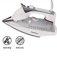 Fer à vapeur professionnel avec semelle en céramique, protection anti-goutte, 2000W, 20-30g/min, arrêt automatique, cordon de 1,8m, vapeur puissante