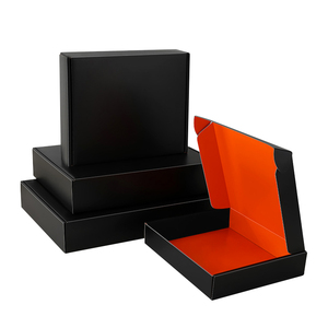 Bán buôn tùy chỉnh in logo bưu phẩm gấp Quà tặng hộp giấy các tông màu đen vận chuyển sóng bao bì bưu phẩm hộp tùy chỉnh - Product Image 1