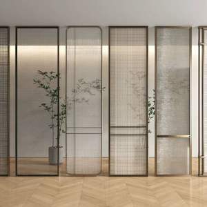 Partición de acordeón de metal personalizada, varios patrones de pared de partición de habitación de baño con marco de acero con la mejor calidad - Product Image 1