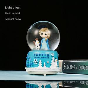 Ornamento decorativo del regalo della resina rotante della sfera di cristallo della neve della scatola di musica per le ragazze regalo di <span class=keywords><strong>natale</strong></span> per i bambini - Product Image 6