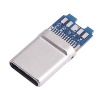 Conector Macho USB 3.1 Tipo-C de 10NF, 20V CC 3.0A, Cobre, 10000 Ciclos