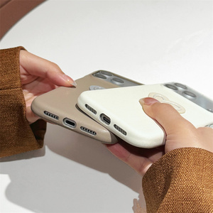 Custodia Protettiva Antiurto in Pelle di Agnello Colore Caldo con <span class=keywords><strong>Cuore</strong></span> 3D per <span class=keywords><strong>iPhone</strong></span> 17 16 Pro 15 Pro Max, Colore Solido - Product Image 5