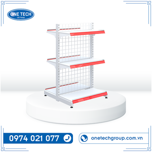 3-tier Wire mesh back gondola shelving Vietnam Iron Supermarket Rack 3 tiers 1.2m Light Duty Fixed Back Rectangular - Product Image 2