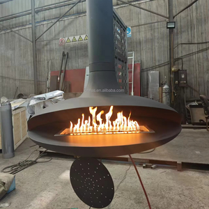 2025 Independiente Estilo moderno Suspendido <span class=keywords><strong>Dibujo</strong></span> personalizado Metal Quema <span class=keywords><strong>de</strong></span> madera Calentador interior Chimenea giratoria - Product Image 1