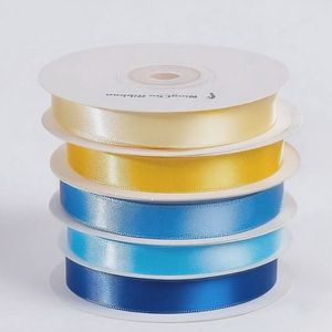 Beste Qualität New Fashion Farbe Double Face Seide Satin band 1/2 "Zoll 12mm Bandro lle 100Yards/Rolle für Geschenk box Verpackung - Product Image 1