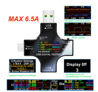 Testeur USB PD 12-en-1 couleur, voltmètre numérique DC, ampèremètre de type C, détecteur de courant et de tension pour réparation de téléphones