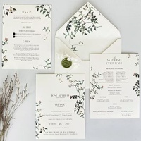 Carte de menu d'invitation de mariage de luxe personnalisée découpée sur mesure, impression typographique et offset, papier de vœux avec gaufrage, reliure parfaite