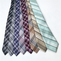 Cravate en polyester jacquard tissé à carreaux pour homme, cravate formelle pour affaires, bureau, mariage, fête, accessoires de cou ODM OEM personnalisés