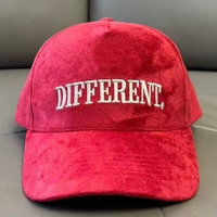 Gorras de Béisbol Personalizadas con Visera Curva de 5 Paneles, de Gamuza Roja, Estilo Vintage, Lisas, de Satén, para Hombre, Bordadas, con Cierre a Presión