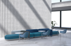 Conjunto de Muebles de Oficina Modernos y Coloridos, Otomana Colaborativa con Asiento de Tela, para Recepción, Escuela, Biblioteca, Casual, Extensible - Product Image 4