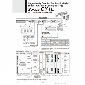 SMC Pneumatics Rodless Cylinder CY1L32H-400 <b>Pneumatic</b> <b>Tools</b> Accessory and Part - Product Image 1