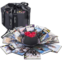 Coffret Cadeau Saint-Valentin 2025 Design Polygon pour Femme – Bougie en Matériaux Recyclés, Forme Personnalisée, Surprise Explosive pour Boîte Cadeau