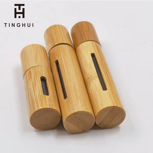 Envase cosmético de alta gama, botella de perfume de bambú de 10 ml con bola giratoria, botella para aceites esenciales. - Product Image 3