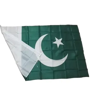 Bendera NX Gambar Poliester Murah Spanduk Putih Kecil Bendera Pakistan Putih-Hijau