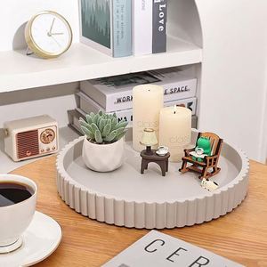 Round Lace Silicone Storage Tray, Anti-slip Desktop <b>Decoration</b> and Storage Dish, Soft Tray for Protecting Tabletop. - Product Image 1