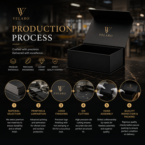 Caja de Papel Negra Personalizada para Cosméticos con Logotipo en Dorado, Caja Magnética para Cuidado de la Piel - Product Image 3