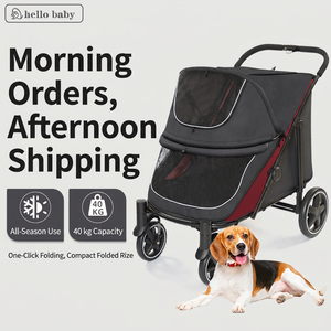 <span class=keywords><strong>Poussette</strong></span> pliable à 4 roues en acier carbone <span class=keywords><strong>pour</strong></span> chiens et chats, <span class=keywords><strong>pour</strong></span> les voyages en plein air PC400K - Product Image 5