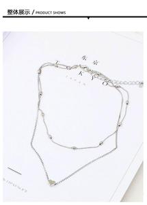 Hot Sale Minimalist Style Small <strong>love</strong> Neck Chain Copper Heart Double Pendant Clavicle Necklace - Product Image 2