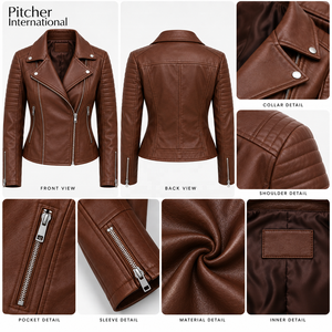 Fabricant de vestes en cuir pour femmes pour les boutiques en ligne américaines, étiquette privée, vestes en cuir pour femmes OEM en gros - Product Image 6