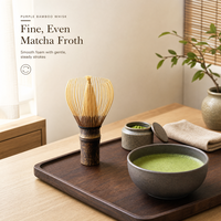 Fouet à matcha en bambou naturel japonais Chasen, agitateur pour cérémonie du thé avec dents fines pour thé vert
